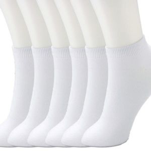 12 Pairs Ladies White Ankle Socks 9-11